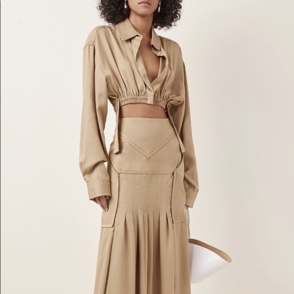CHRISTOPHER ESBER OVERSIZED CROPPED RUCHED SHIRT, AUS/8 US/4 NWT!!